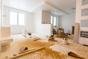 an image of a home remodeling job in process, shared on a blog about marketing home remodeling companies